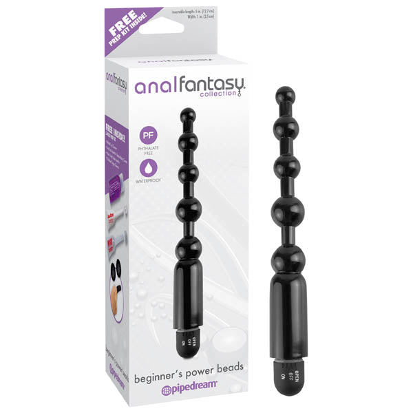 Anal Fantasy Collection Beginner's Power Beads - Black 12.7 cm (5'') Vibrating Anal Beads Default Title Butt Plugs - Vibrating