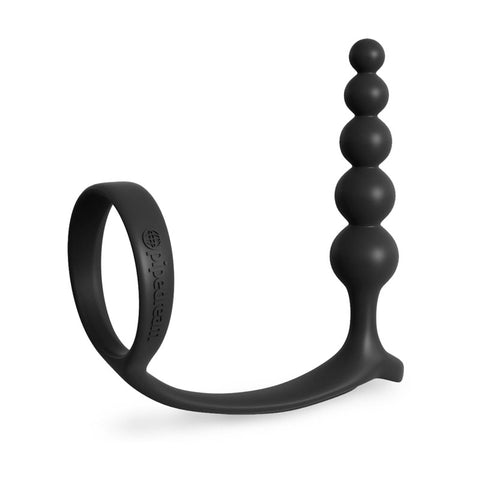 Anal Fantasy Collection Ass-Gasm Beaded Cockring with Anal Plug – Silicone Cockring and Anal Beads > Anal Range > Prostate Massagers