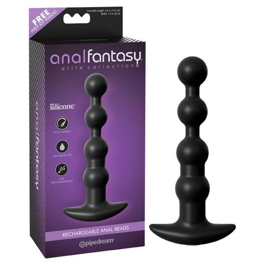 Anal Fantasy Elite Collection Rechargeable Anal Beads -  17 cm USB Rechargeable Vibrating Anal Beads