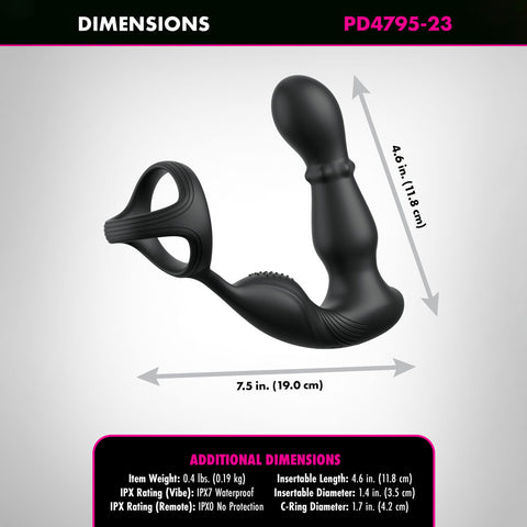 Anal Fantasy Elite Ass-Gasm Slide & Glide – USB Rechargeable Prostate Massager with Cock Ring > Anal Range > Prostate Plugs
