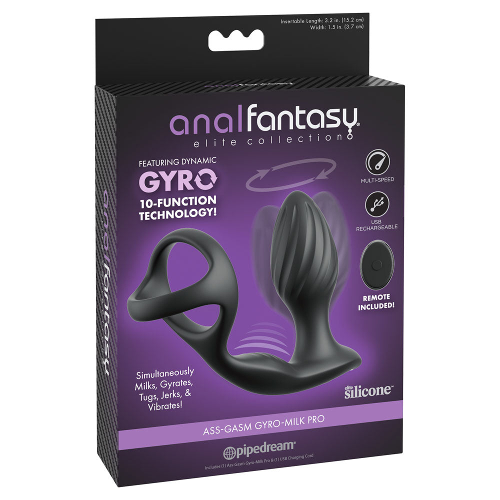 Anal Fantasy Elite Collection Ass-Gasm Gyro-Milk Pro (Black) – Prostate Massager > Anal Range > Prostate Plugs