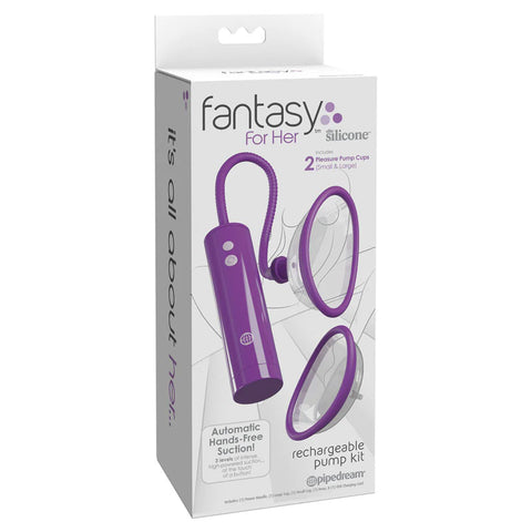 Fantasy For Her Rechargeable Pump Kit - USB Rechargeable Vagina Pump Purple Pumps Female
