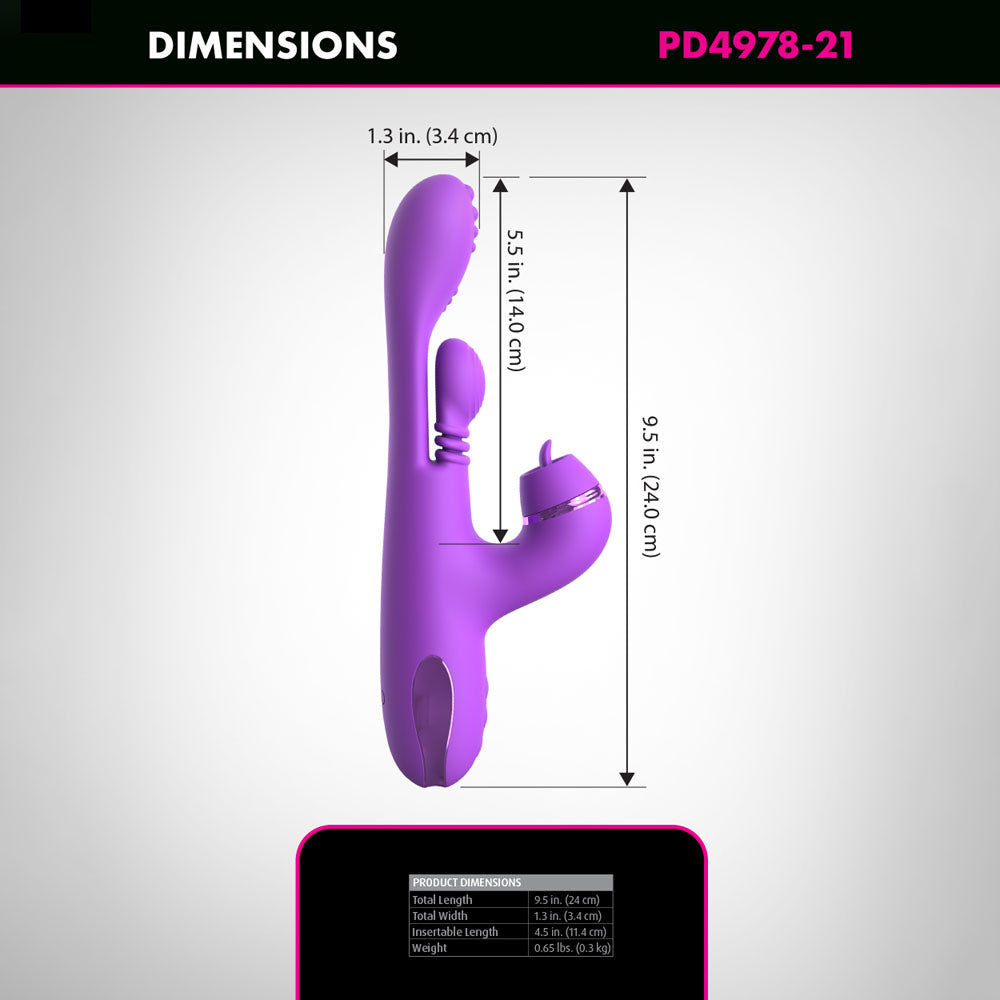 Fantasy For Her IntiMotion Pulse Pro 24 cm USB Rechargeable Swirling and Flicking Rabbit Vibrator VIBRATORS-RABBIT