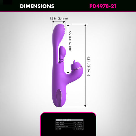 Fantasy For Her IntiMotion Pulse Pro 24 cm USB Rechargeable Swirling and Flicking Rabbit Vibrator VIBRATORS-RABBIT