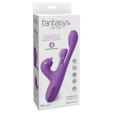 Fantasy For Her IntiMotion Pulse Pro 24 cm USB Rechargeable Swirling and Flicking Rabbit Vibrator VIBRATORS-RABBIT