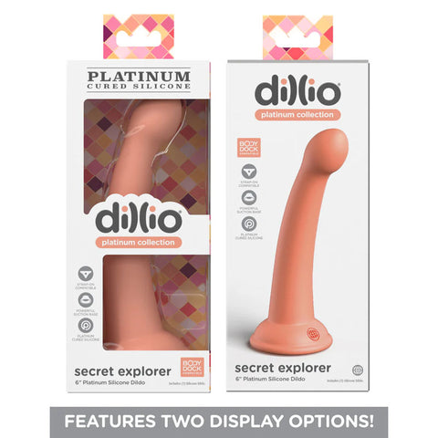 Dillio Platinum Secret Explorer Peach 15.2 Centimeter Silicone Dong Dongs Neutral