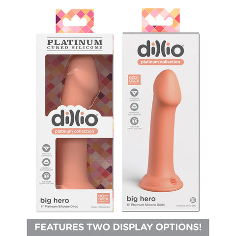 Dillio Platinum Big Hero Peach 15.2 Centimeter Silicone Dong Dongs Neutral