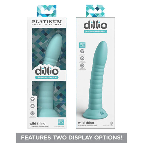 Dillio Platinum Wild Thing Teal 7 Inch Silicone Dong Dongs Neutral