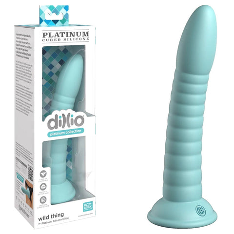 Dillio Platinum Wild Thing Teal 7 Inch Silicone Dong Teal Dongs Neutral