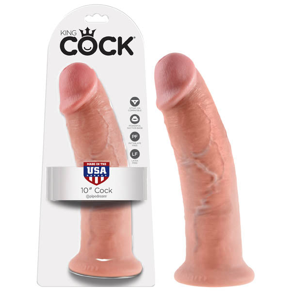 King Cock 10 Inch Realistic Silicone Dildo with Powerful Suction Cup > Dildos > Large Dildos