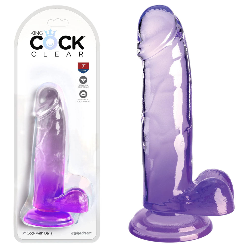 King Cock Clear 7'' Cock with Balls -