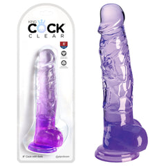 King Cock Clear 8'' Cock with Balls -