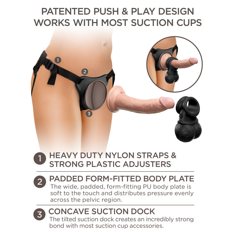 King Cock Elite Vibrating Silicone Body Dock Kit 17.8 cm Strap On > Dildos > Strap On Harnesses
