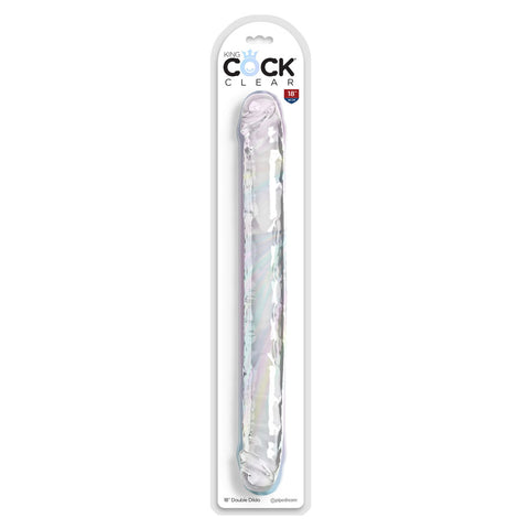 King Cock 18 Inch Clear Double Dildo for Ultimate Pleasure Double Dongs