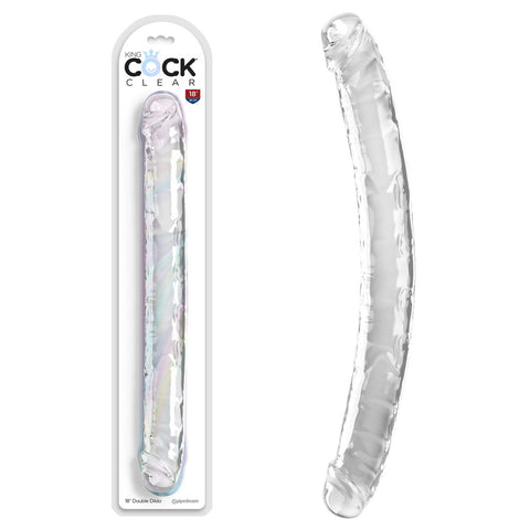 King Cock 18 Inch Clear Double Dildo for Ultimate Pleasure Default Title Double Dongs