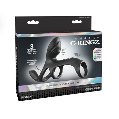Fantasy C-Ringz Ultimate Couples Cage – USB Rechargeable Triple Motor Vibrating Cock Ring Cage > Cock Ring > Vibrating