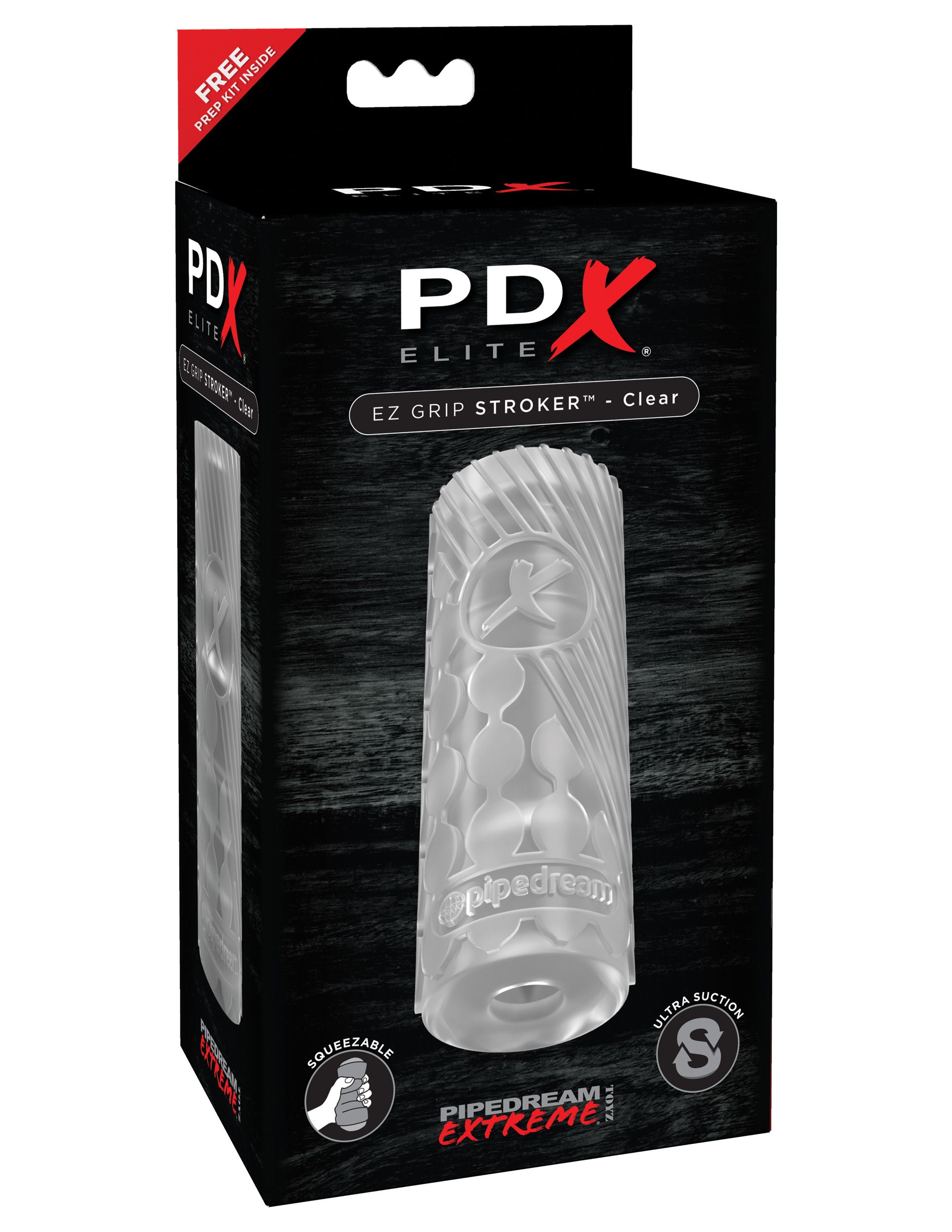 PDX Elite EZ Grip Clear Male Masturbation Stroker Sleeve Strokers - Manual