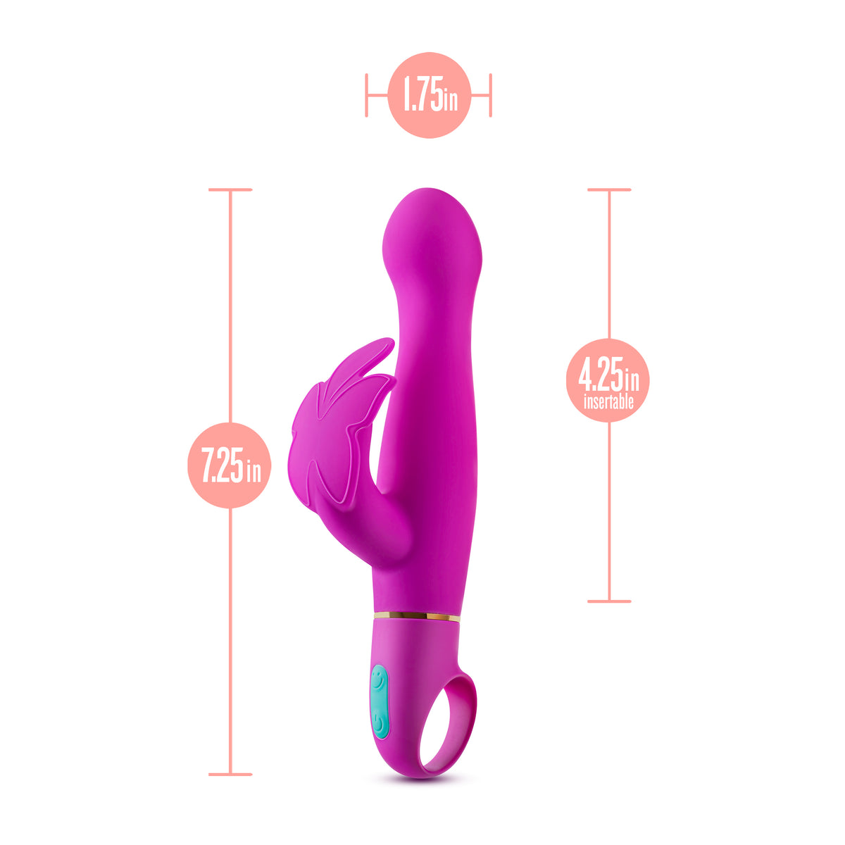 Aria Naughty AF Plum 18.4cm Butterfly Vibrator > Vibrators > Ladies > Rabbit