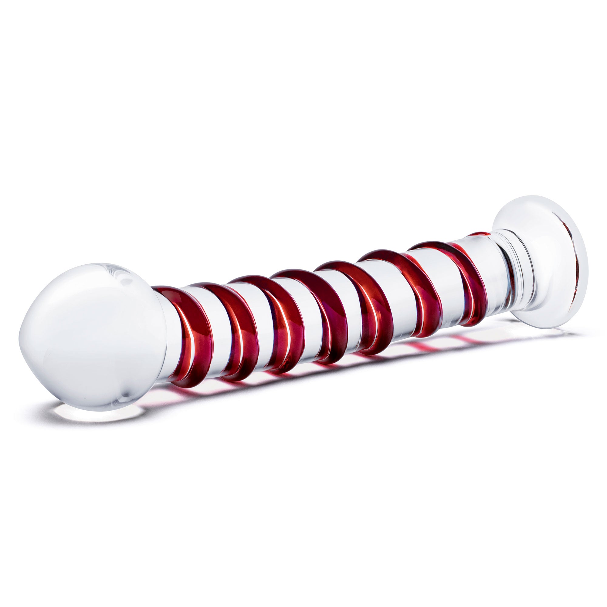 Glas 10 Inch Mr Swirly Red Spiral Handblown Glass Dildo > Glass > Dildos