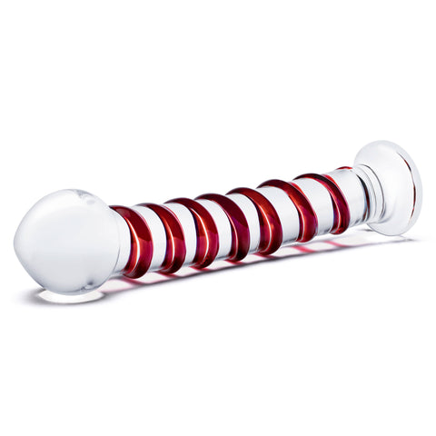 Glas 10 Inch Mr Swirly Red Spiral Handblown Glass Dildo > Glass > Dildos