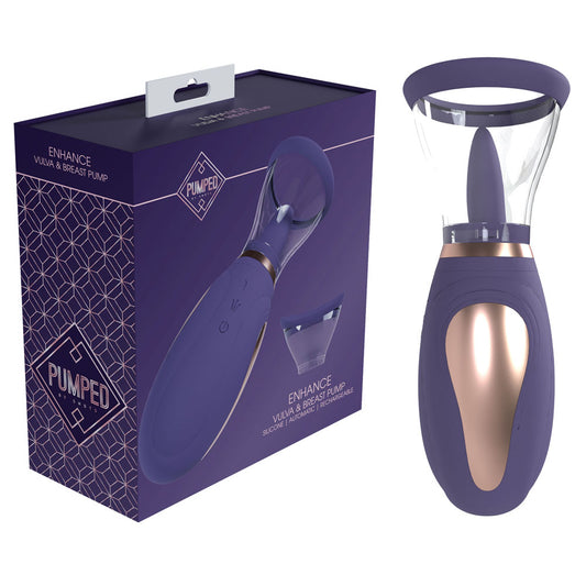 PUMPED Enhance Auto Vulva & Brest Pump - - USB Rechargeable Ladies Pump Purple PUMPS