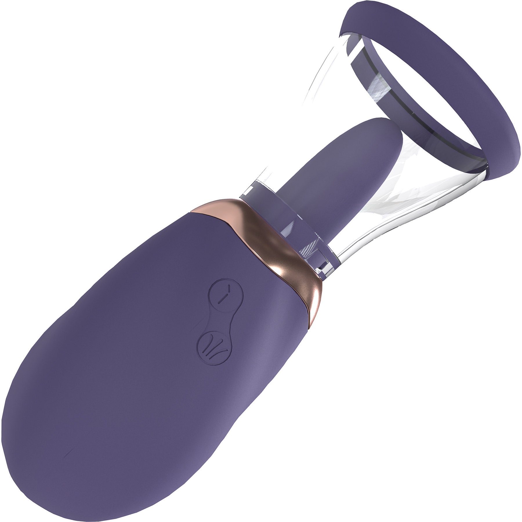 Pumped Boost Automatic Silicone Rechargeable Vulva & Breast Pump With Tongue - Purple Main image