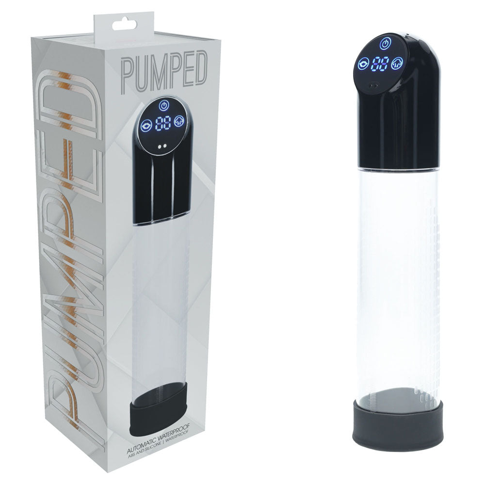 Pumped Automatic Waterproof Penis Pump - 20cm Insertable Black > Pumps > Penis Pumps Electric