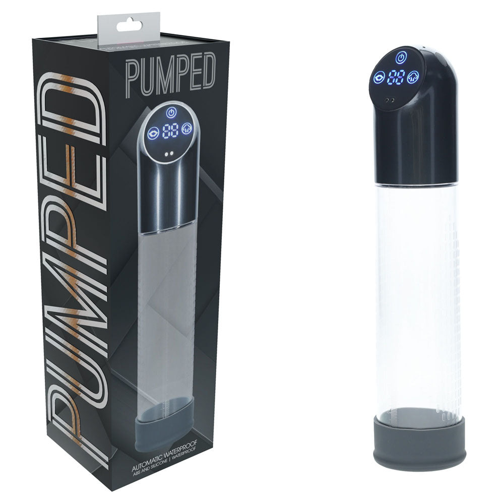 Pumped Automatic Waterproof Penis Pump in Charcoal - 20cm Insertable Charcoal > Pumps > Penis Pumps Electric