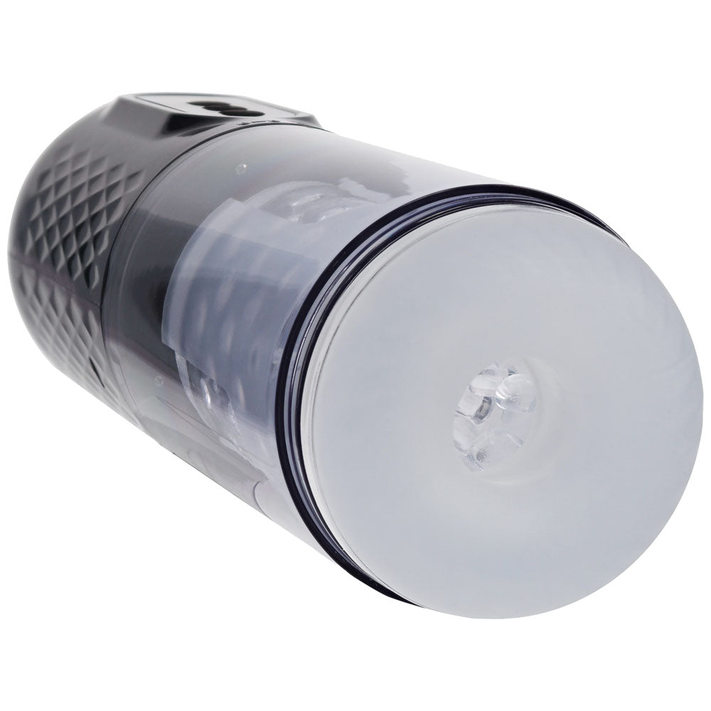 PUMPED Vortex - Gunmetal - Gunmetal Grey/Clear USB Rechargeable Sucking Rotating and Thrusting Auto Masturbator > Sex Toys For Men > Masturbators > Vibrating