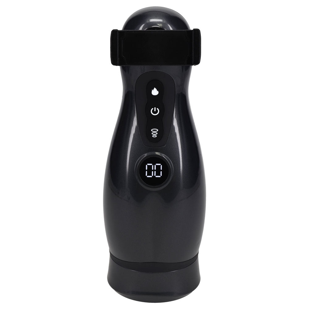 Pumped Virtuo (Gunmetal Grey/Clear) – USB Rechargeable Sucking Vibrating Masturbator Secondary image