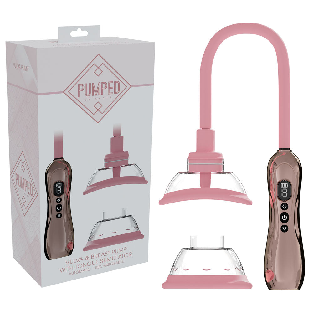 Pumped Vulva Pump With Tongue Stimulator - USB Rechargeable Pump Set Rose Gold > Pumps > Female Pumps