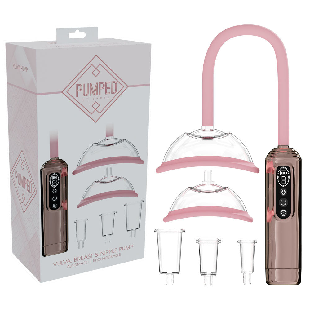 Pumped Vulva Breast Nipple Pump - USB Rechargeable, 5 Cups Rose gold > Pumps > Female Pumps Main image