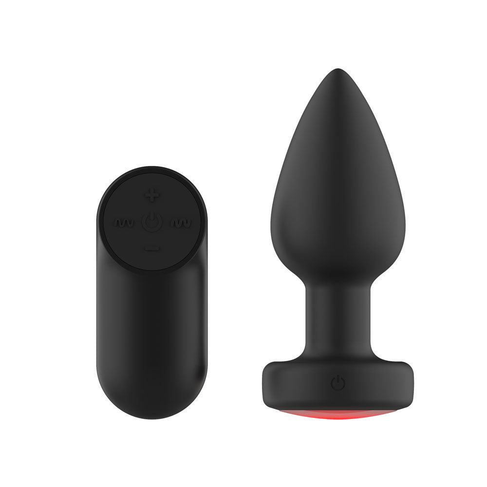 Passion Play Vibrating Butt Plug – USB Rechargeable Silicone with LED Base and Remote Secondary image