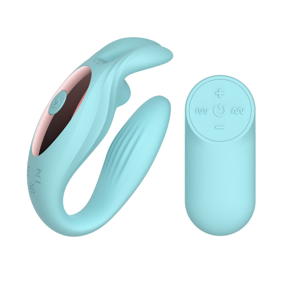 Passion Play Rabbit Couple Vibe – USB Rechargeable Wireless Remote Couples Vibrator Blue > Sex Toys For Ladies > Panty Vibes Main image