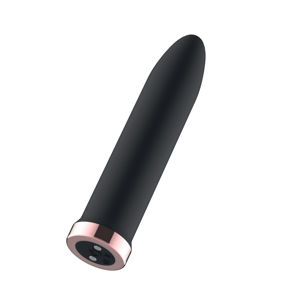Passion Play Rechargeable Vibrating Bullet – 9.8 cm USB Rechargeable Vibrator Black > Vibrators > Mini Vibrators