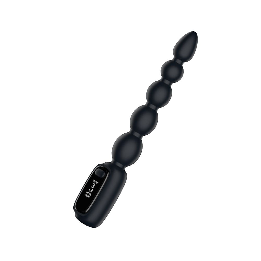 Passion Play Vibrating Anal Beads Rechargeable with LED Screen 23 cm Anal Beads Black > Anal Range > Anal Beads Main image
