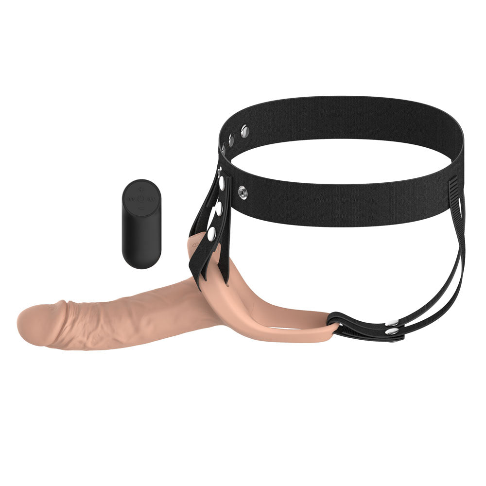 Passion Play Vibrating Hollow Strap-On – USB Rechargeable 15.5 cm Strap-On > Dildos > Hollow Strap Ons