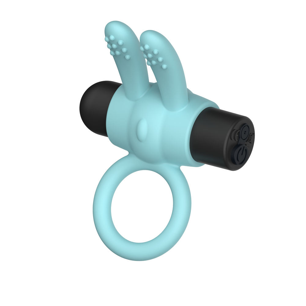Passion Play Silicone Rabbit Vibrating Cockring - - USB Rechargeable Vibrating Penis Ring Blue > Sex Toys > Couples Toys Main image