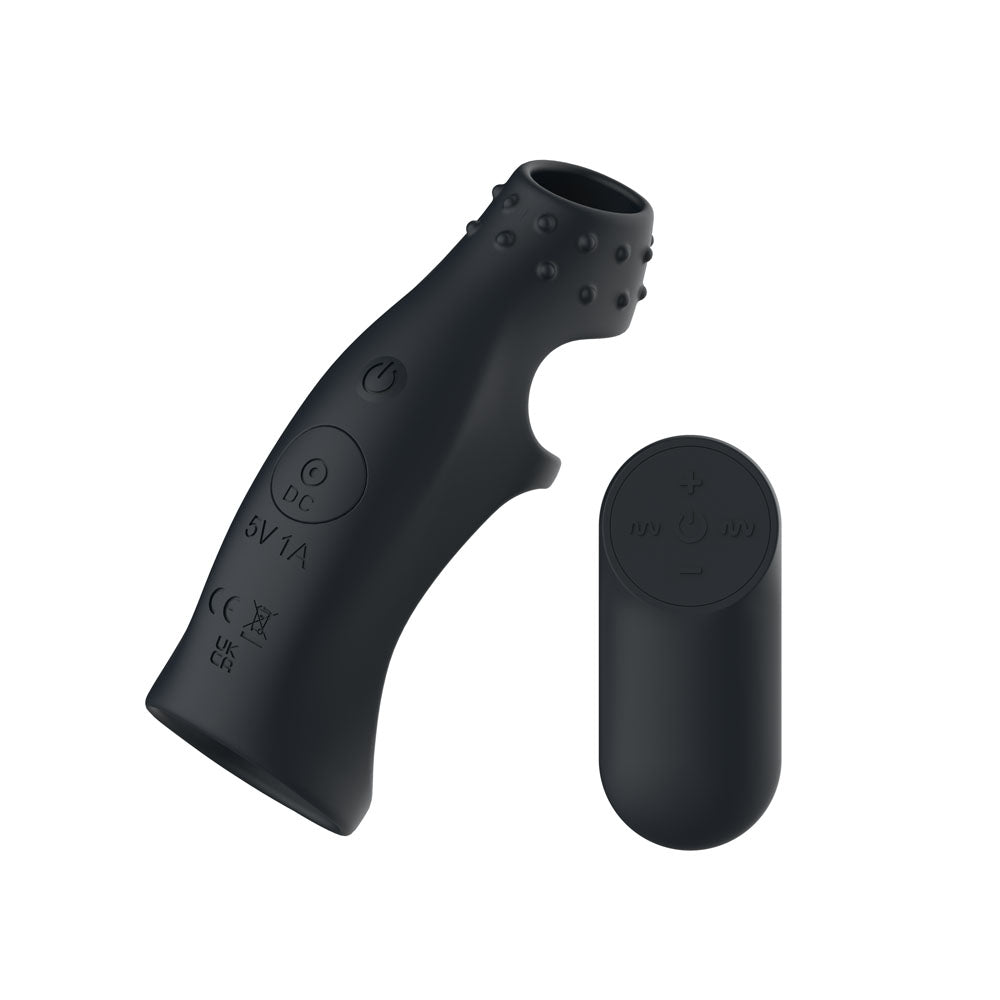 Passion Play Vibrating Cockring Sleeve – USB Rechargeable Wireless Remote Penis Sleeve Black > Sex Toys For Men > Penis Sleeves