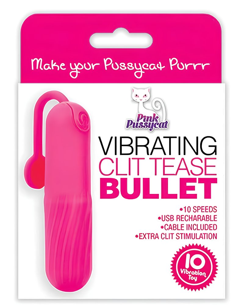 Pink Pussycat Vibrating Clit Teaser - 10 Speed Charging Bullet Default Title > Vibrators > Mini Vibrators