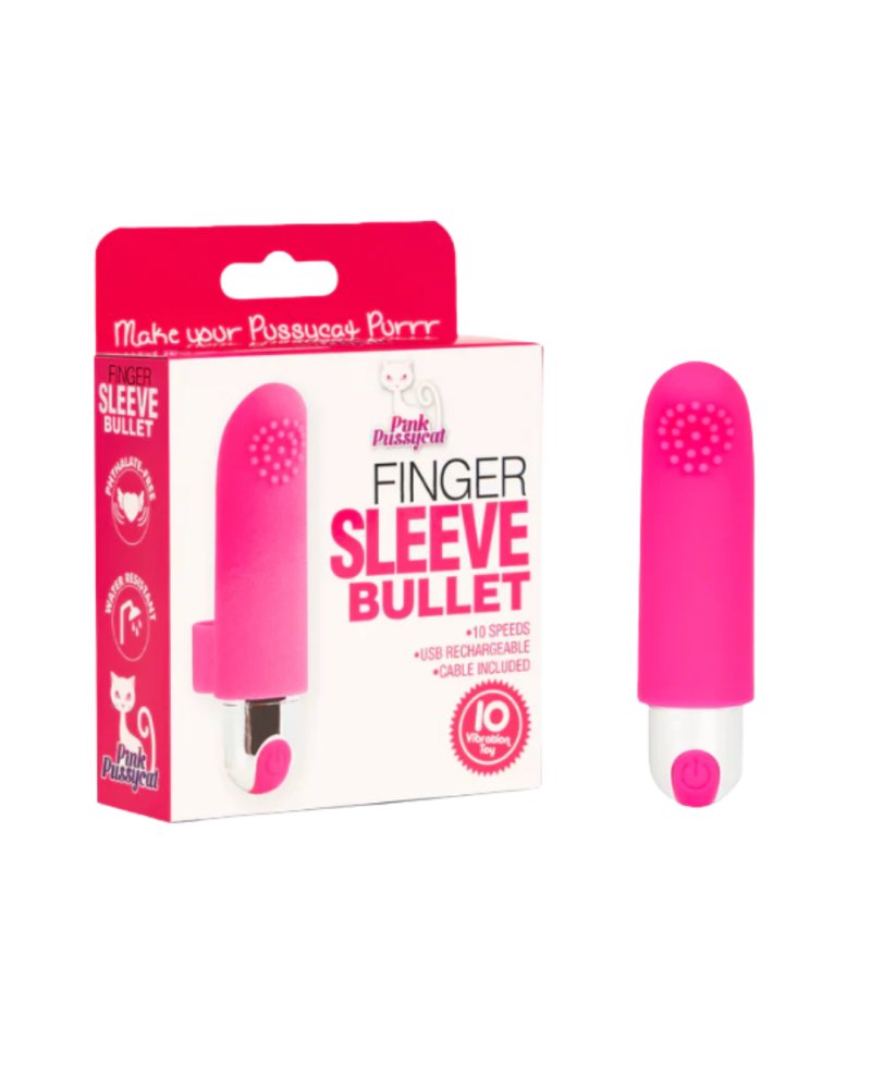 Pink Pussycat Finger Sleeve Bullet - Remote Rechargeable Vibrator > Vibrators > Finger Vibrators