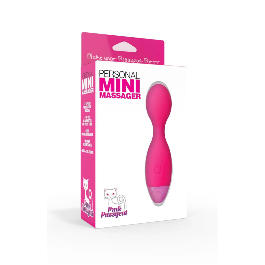 Pink Pussycat Personal Mini Massager Rechargeable Multi-Speed Silicone Wand Default Title Electric Massager