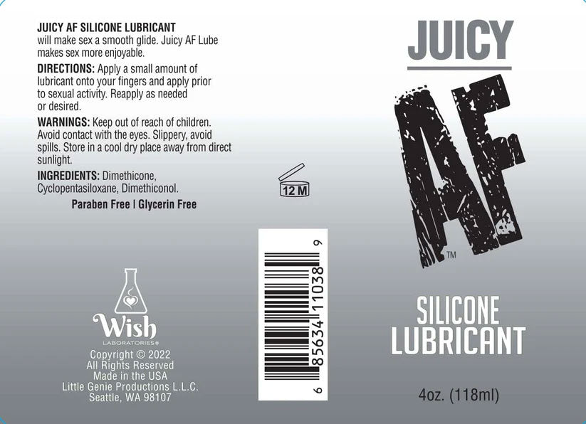 Juicy AF Silicone Lubricant - 118 ml - Long-Lasting Pleasure Solution Silicone Lubricant