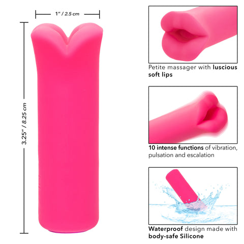 Kyst Lips Mini Massager Pink Silicone Bullet with 10 Vibration Functions > Vibrators > Mini Vibrators