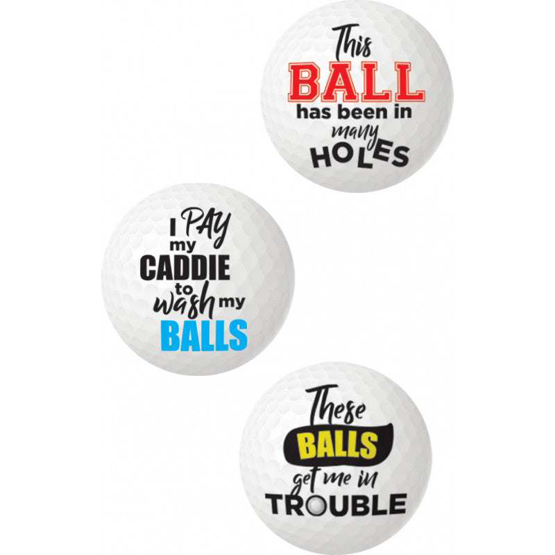 Balls Deep Novelty Golf Balls – Set of 3 Humorous Golf Ball Set > Novelties > Gag Gifts