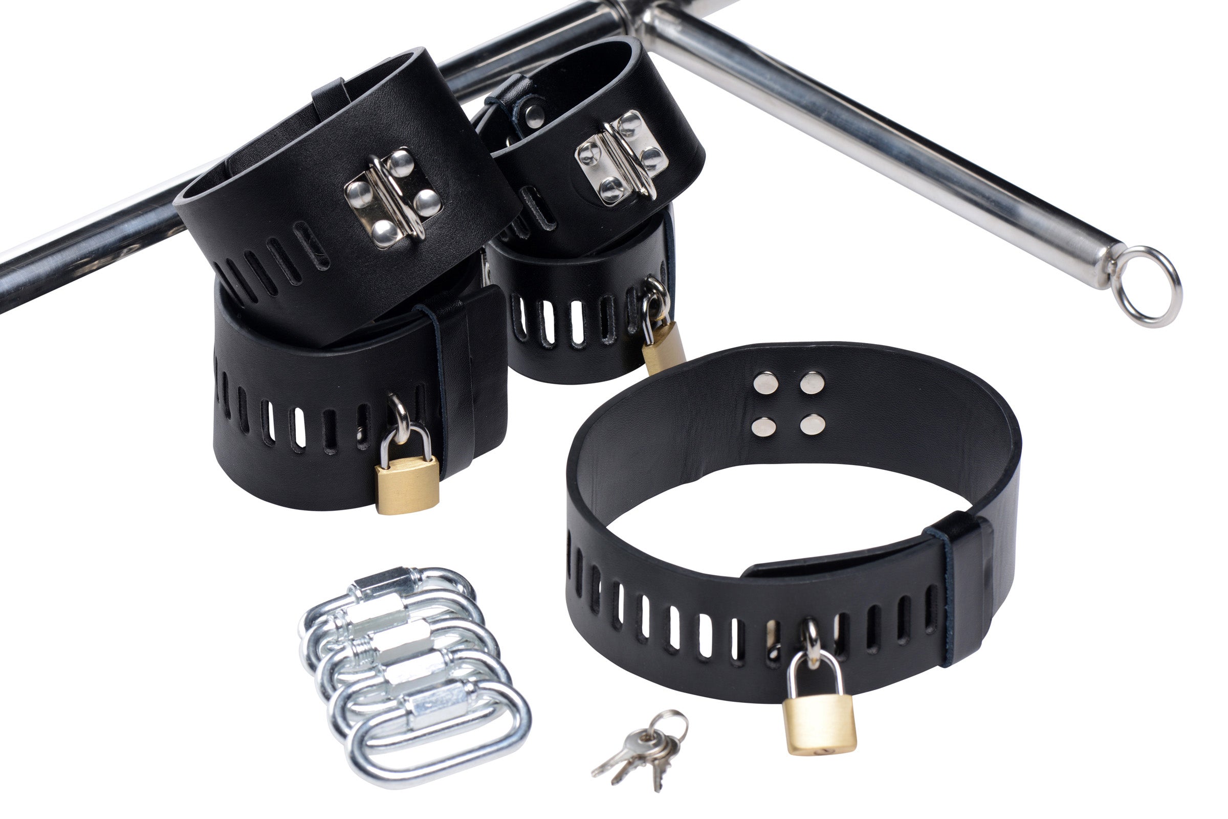 Master Series Imprisoned Metal Stockade with Built-In Dildo – Heavy-Duty Bondage Equipment > Sex Toys > Sex Furniture