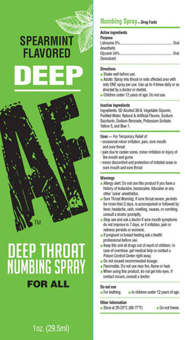 Deep Af Mint Flavoured Deep Throat Spray 29 ml > Lube > Oral Gels & Sprays