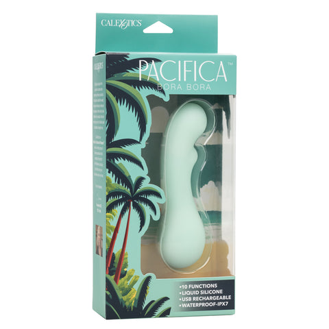 Pacifica Bora Bora Intimate Toy in Soft Mint Green with 10 Vibration Functions, USB Rechargeable, Waterproof IPX7 Liquid Silicone Vibrators - G Spot