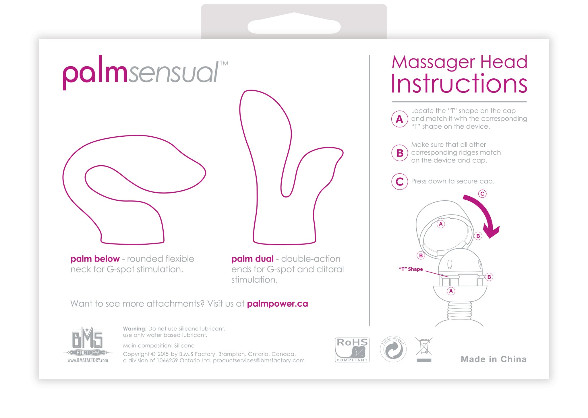 PalmSensual Massager Heads Pink For Use With PalmPower > Sex Toys > Massage Wands