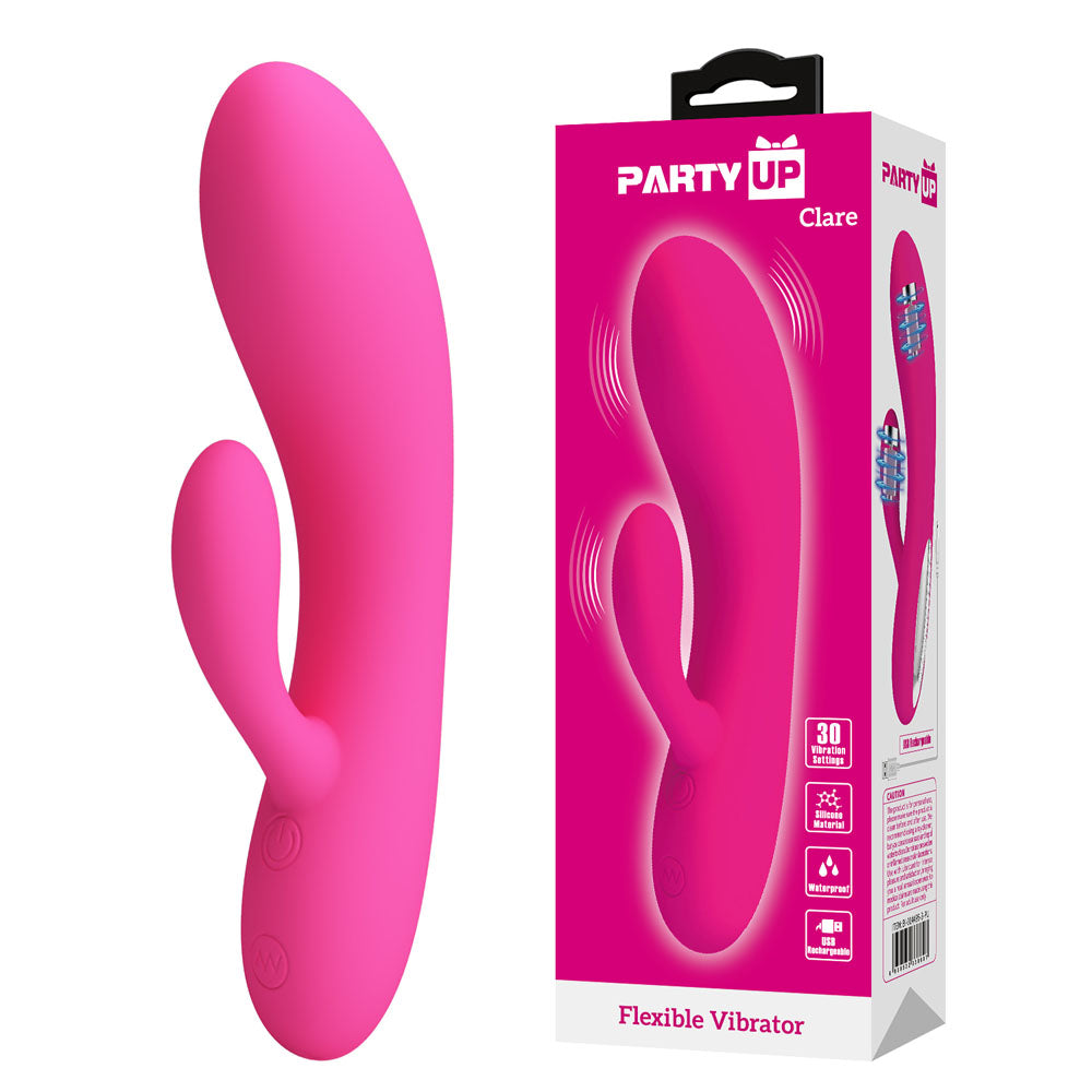Party Up Clare Flexible Vibe 16.9 Centimeter Rabbit Vibrator > Vibrators > Ladies > Rabbit Main image